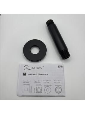 Aquaiaw Shower Arm and O-Ring Flange, 3 Inch, Solid Brass, Round, Both Soldered